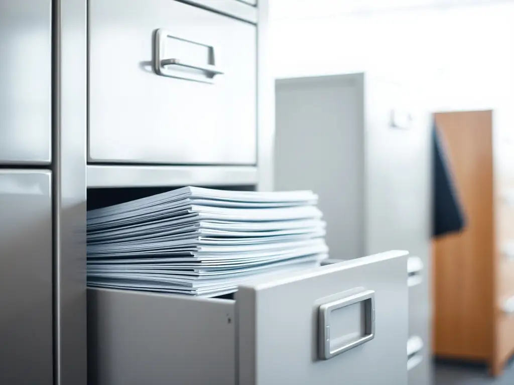 A stylish shot of the Executive File Cabinet, showcasing its sleek design, ample storage space, and high-quality construction, perfect for organizing important documents and files.